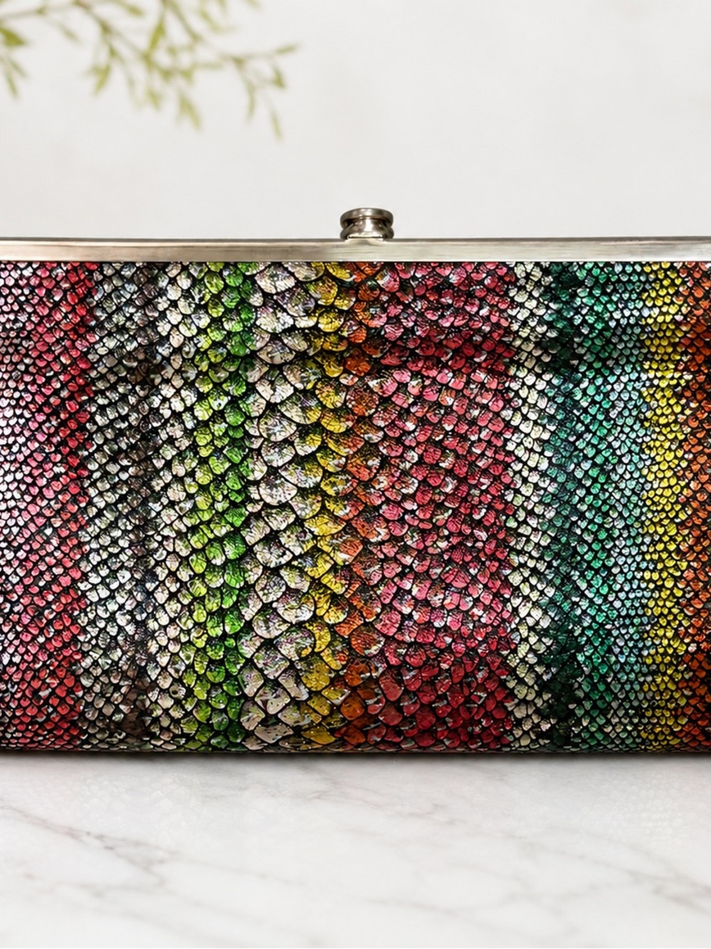 HOBO Lauren Clutch Wallet Multicolor Metallic Genuine Leather